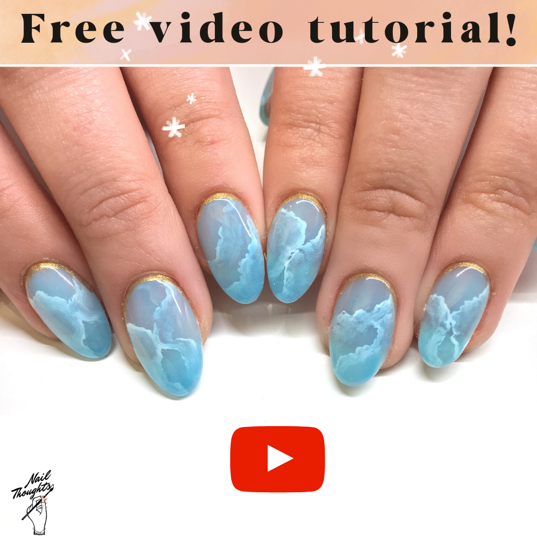 Blue Ocean Marble Nail Art Tutorial