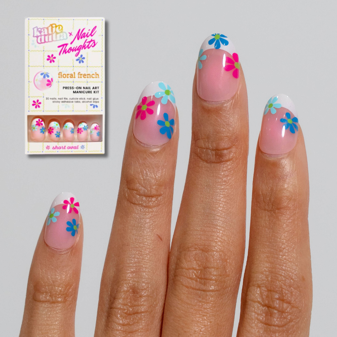 Katie Dutra x Nail Thoughts Floral French Press on nails