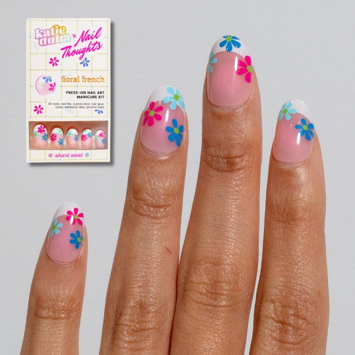 Katie Dutra x Nail Thoughts Floral French Press on nails