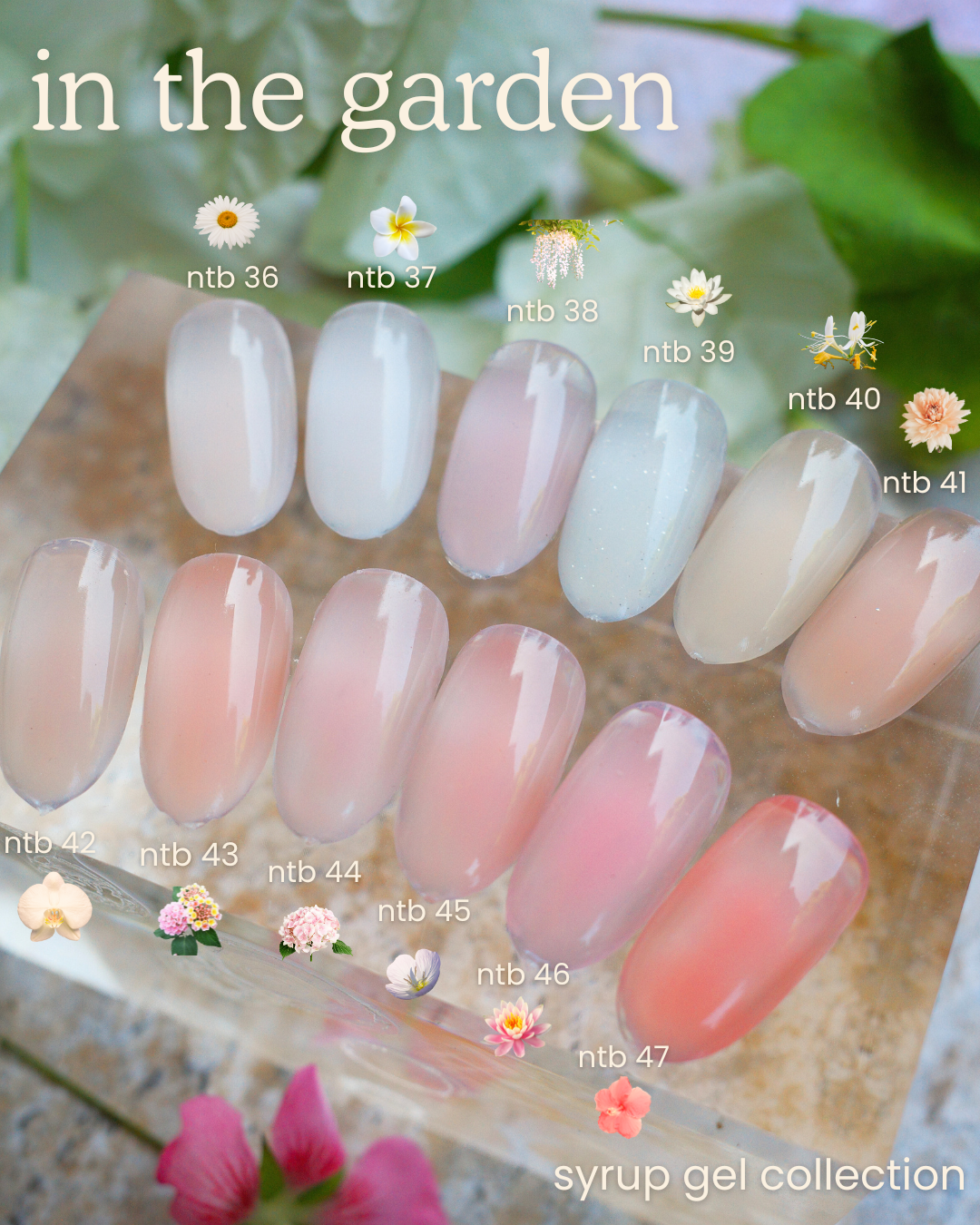 Nail Thoughts In The Garden Tinted Base Gel Collection