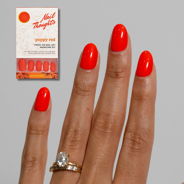 Poppy Red Press On Nails
