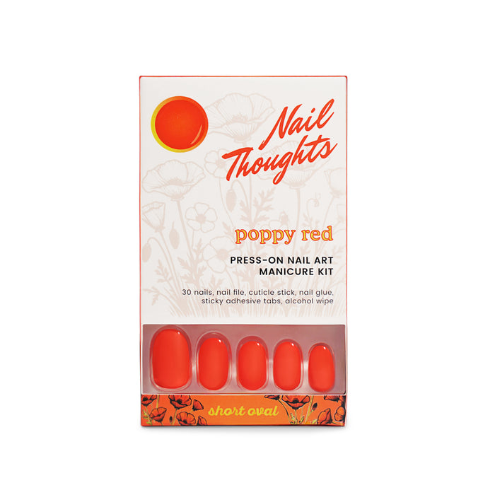 Poppy Red Press On Nails