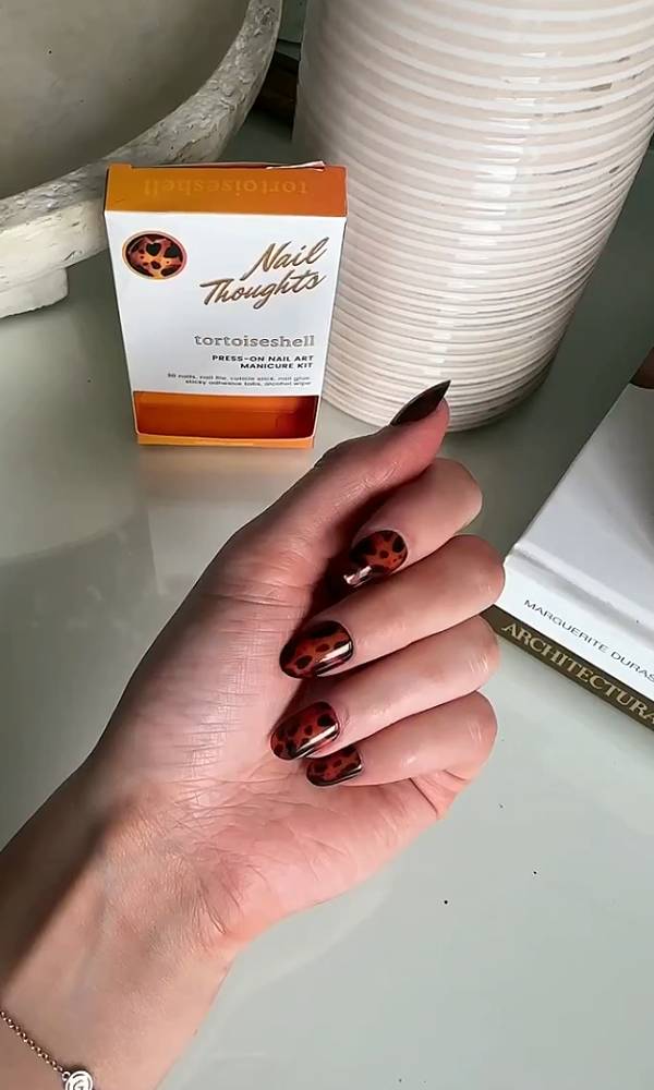 "It’s all about the finishing touches 💅🏼✨ these @nailthoughts press on nails were created by a nail artist and they are the perfect way to complete a look! #nailthoughts"