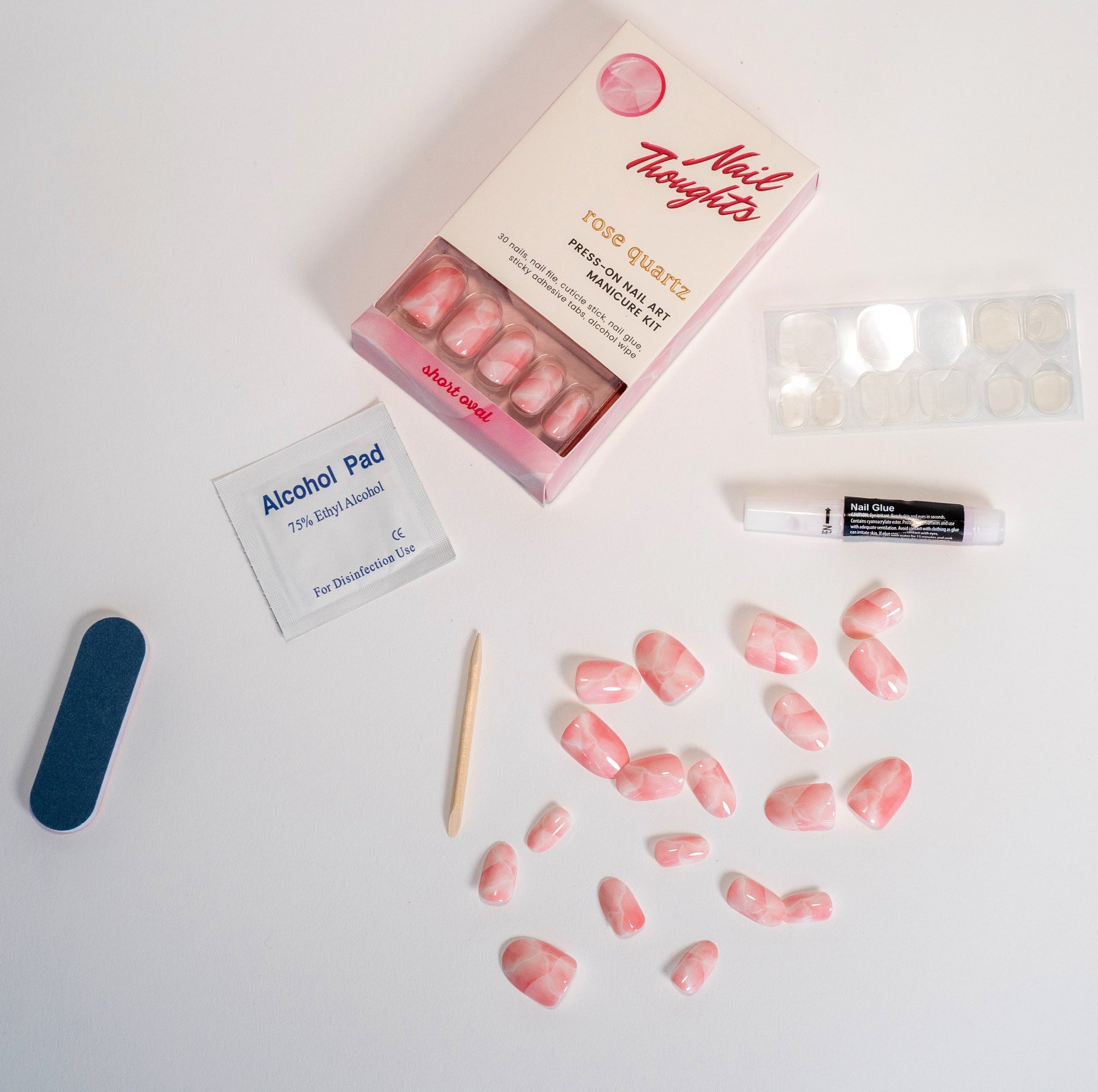 The Stunning Rose Quartz Press On Nails | Nail Thoughts