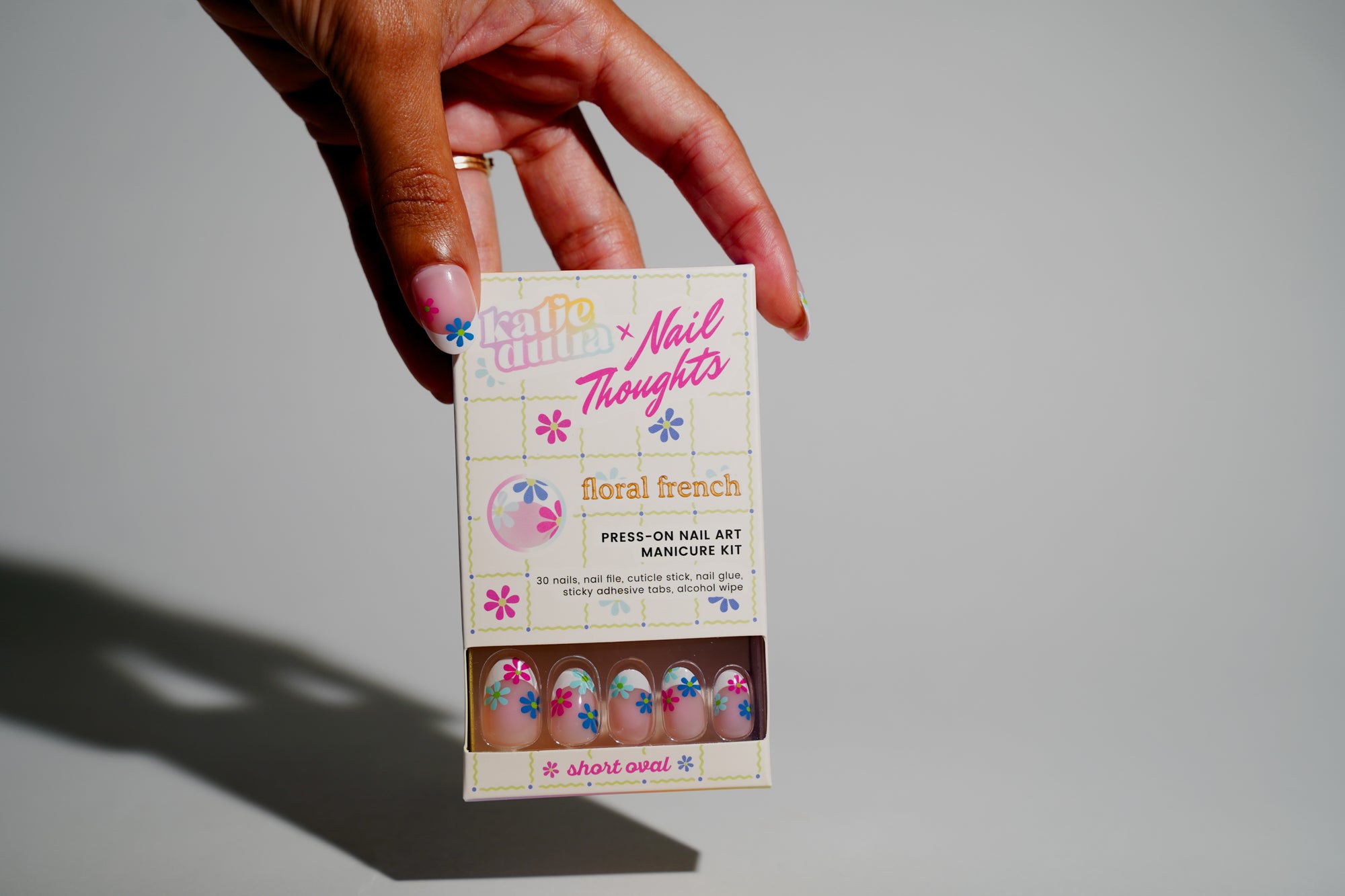 Katie Dutra x Nail Thoughts Floral French Press on nails