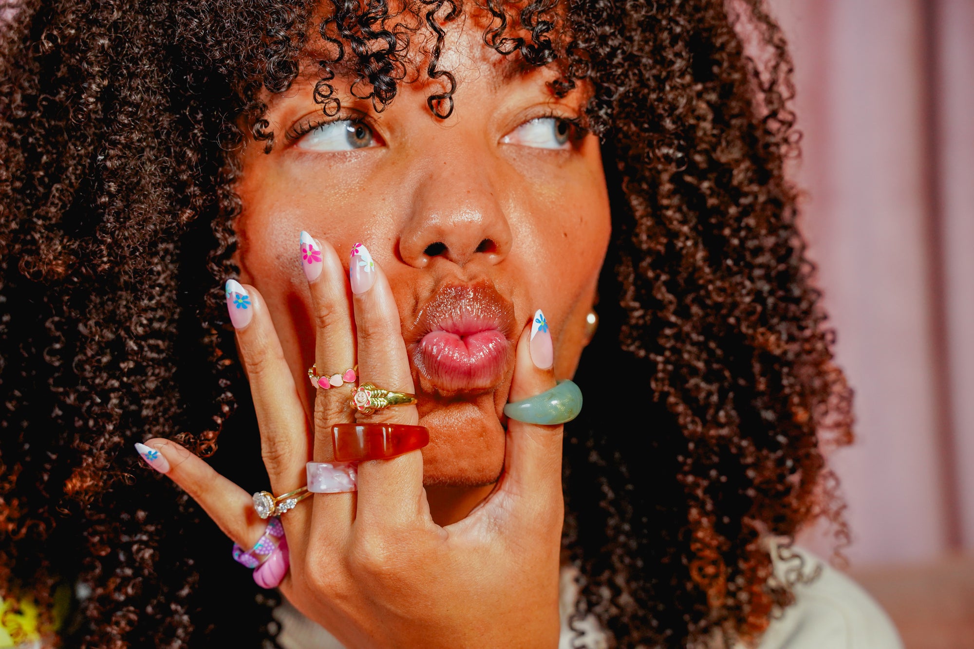 Katie Dutra x Nail Thoughts Floral French Press on nails