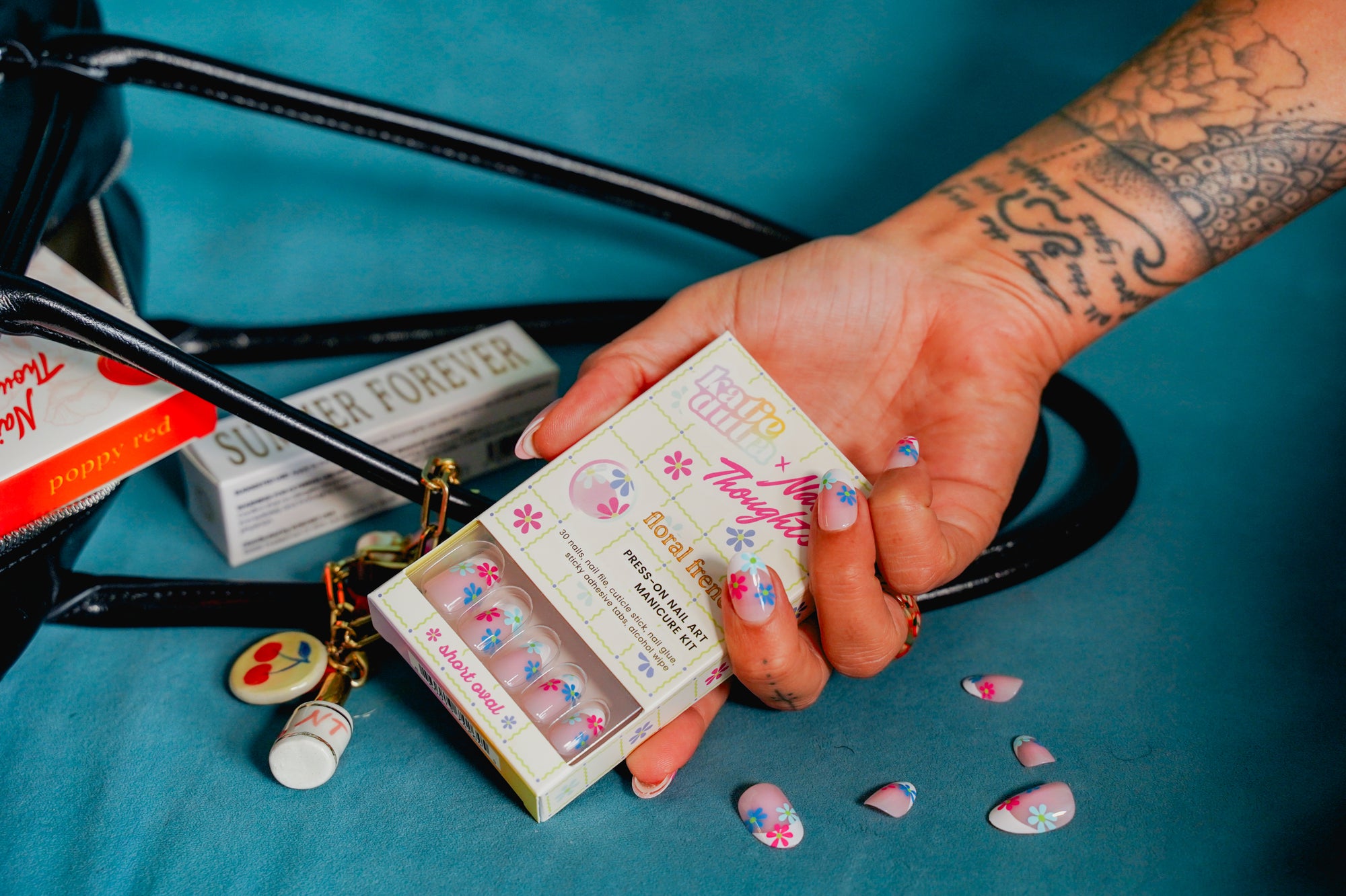 Katie Dutra x Nail Thoughts Floral French Press on nails