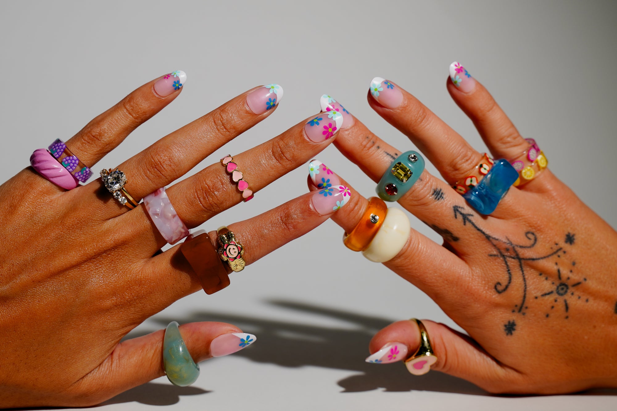 Katie Dutra x Nail Thoughts Floral French Press on nails