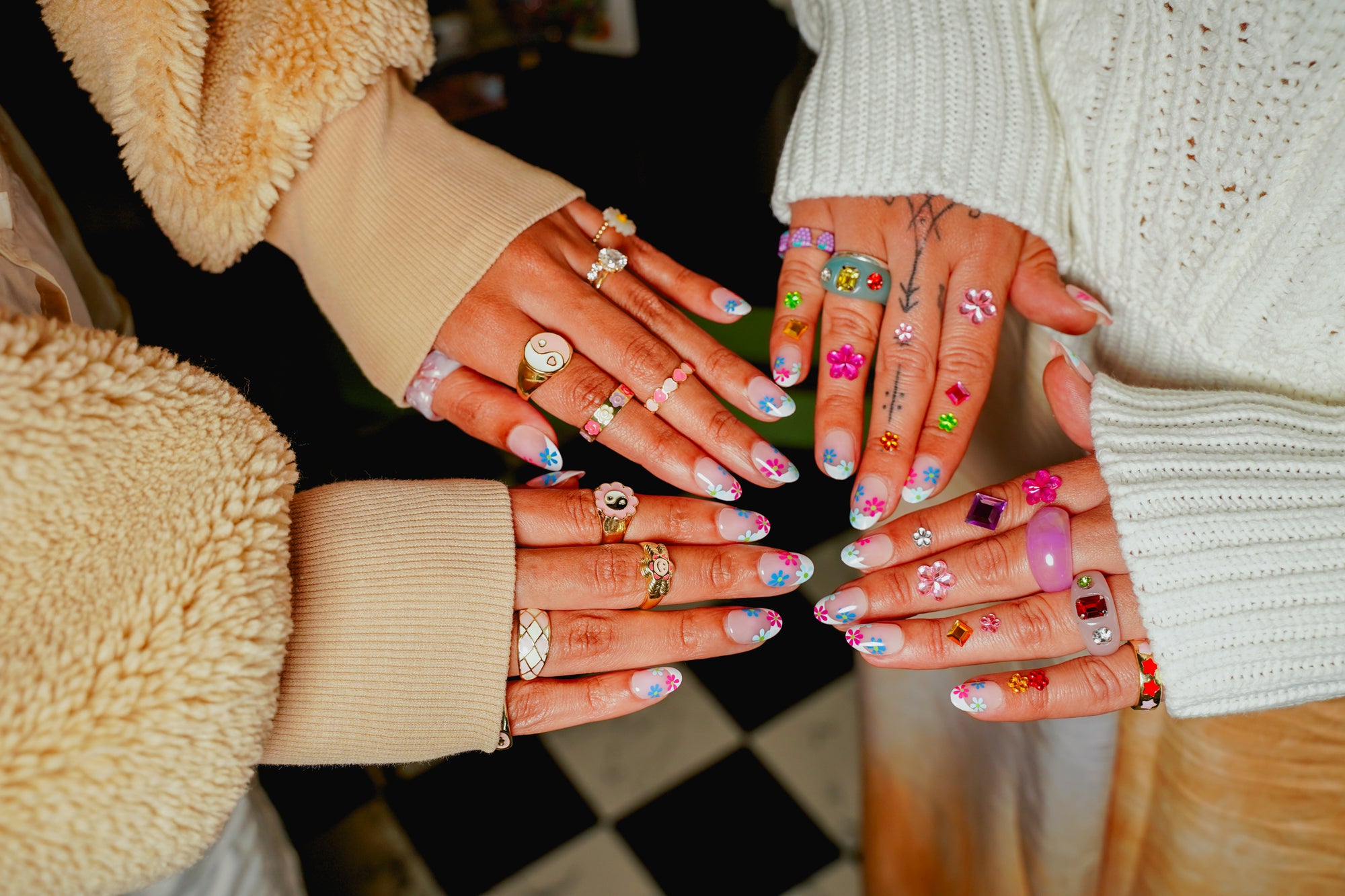 Katie Dutra x Nail Thoughts Floral French Press on nails