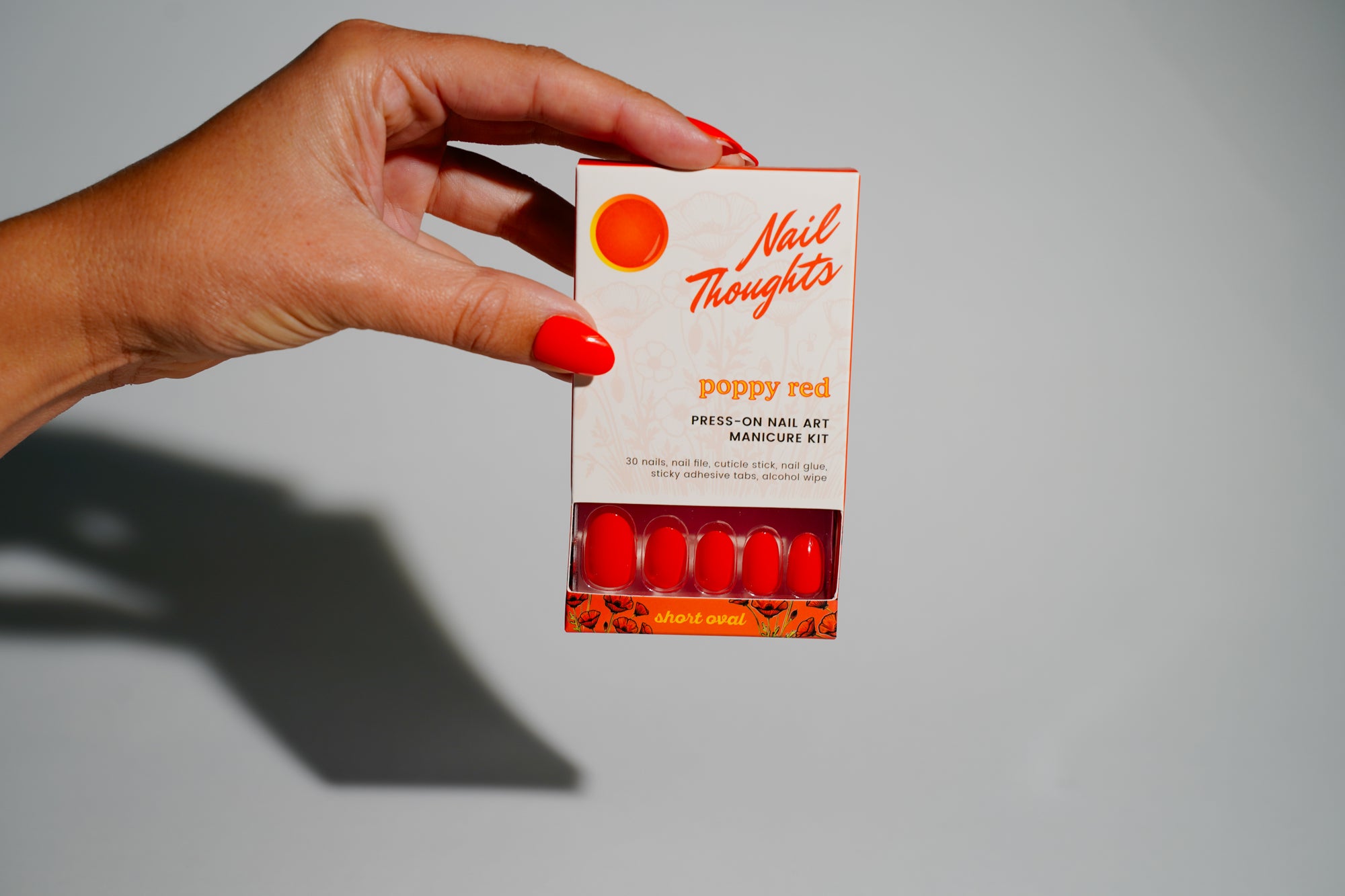 Poppy Red Press On Nails