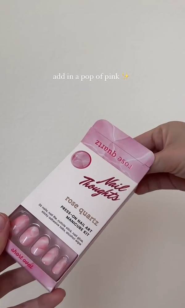 "elevating every spring outfit with these marble pink nails from @nailthoughts "