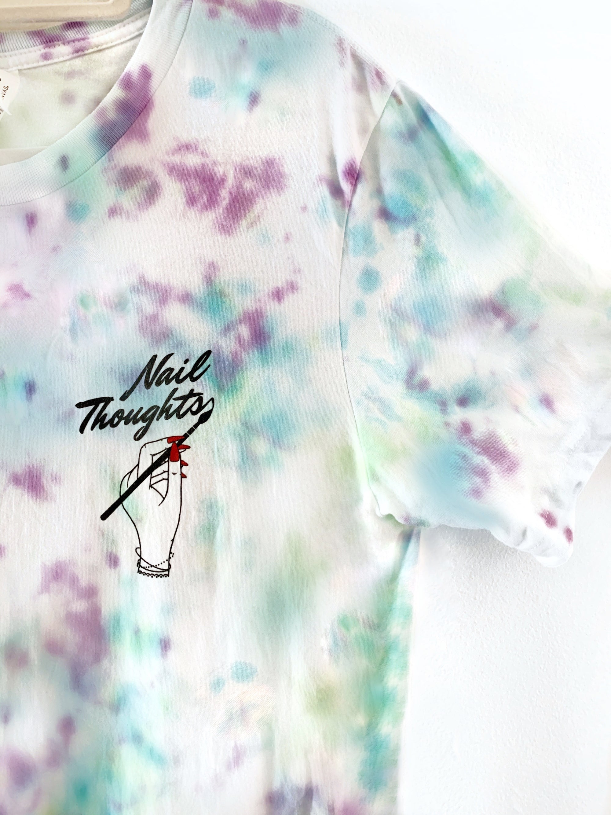Pacific Ocean Blue Tie Dye Nail Thoughts Shirt